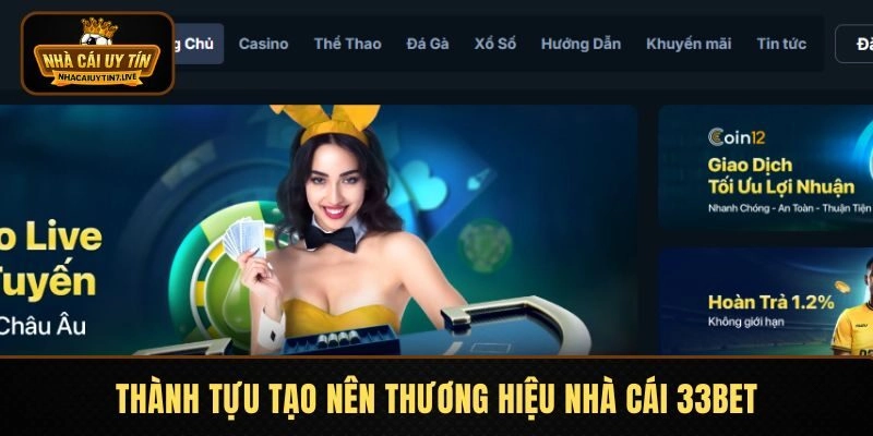 Thành tựu tạo nên thương hiệu nhà cái 33BET